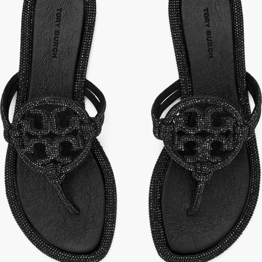 Tory Burch Black Beaded Sandals